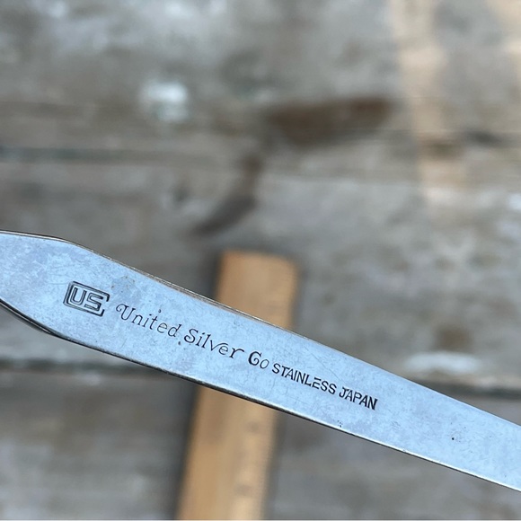 United Silver Co CORDOVA stainless floral MCM salad desert fork flatware JAPAN - Picture 5 of 8